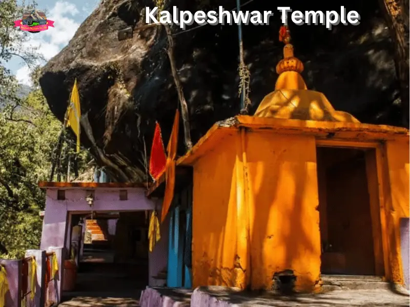 a view of kalpeshwar temple mountain in the background